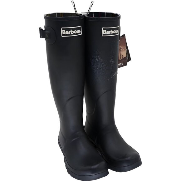 Barbour Shoes - Barbour Bede Wellington Rain Boots Navy Women’s Waterproof Tall - US 5